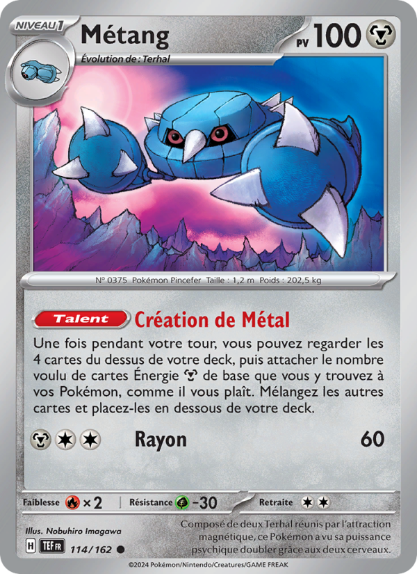 Métang 114 — Forces Temporelles (French Pokémon TCG card)