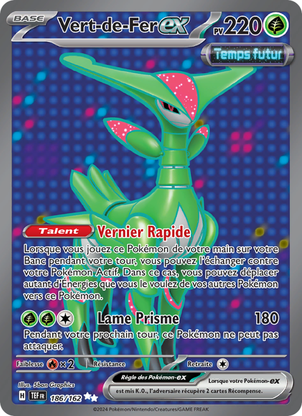 Vert-de-Fer-ex 186 — Forces Temporelles (French Pokémon TCG card)