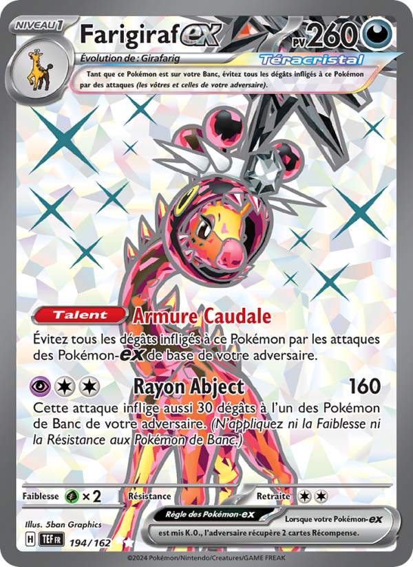 Farigiraf-ex 194 — Forces Temporelles (French Pokémon TCG card)