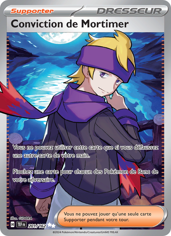 Conviction de Mortimer 201 — Forces Temporelles (French Pokémon TCG card)