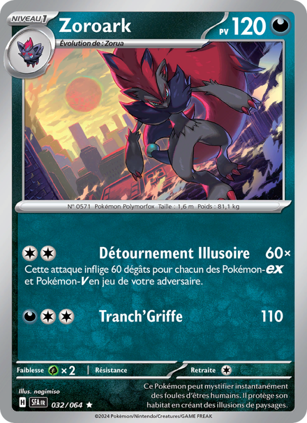 Zoroark 032 — Fable Nébuleuse (French Pokémon TCG card)