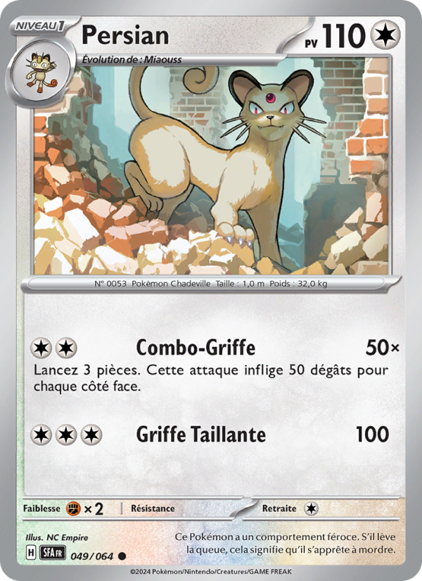 Persian 049 — Fable Nébuleuse (French Pokémon TCG card)