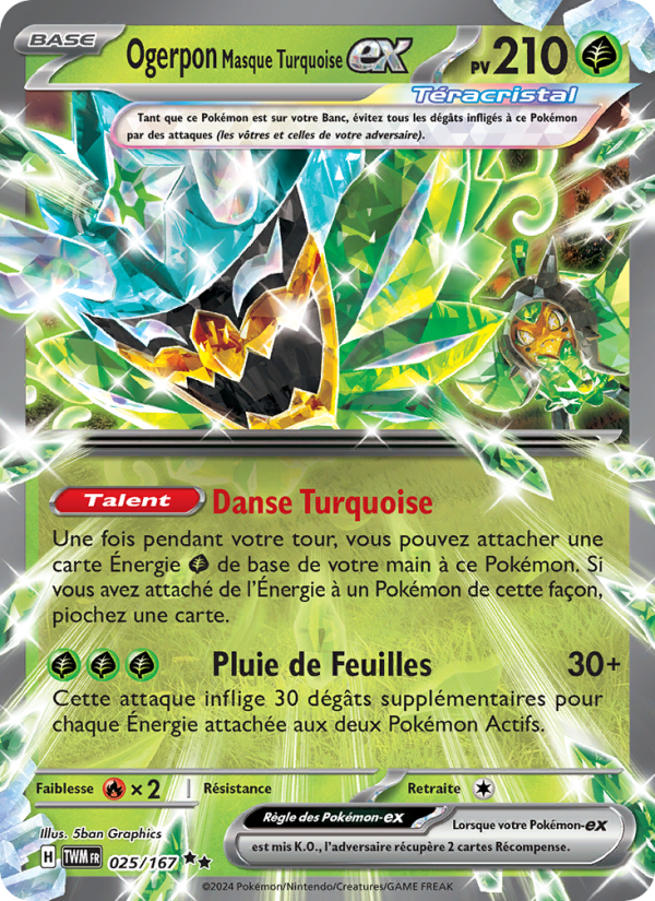 Ogerpon Masque Turquoise-ex 025 — Mascarade Crépusculaire (French Pokémon TCG card)