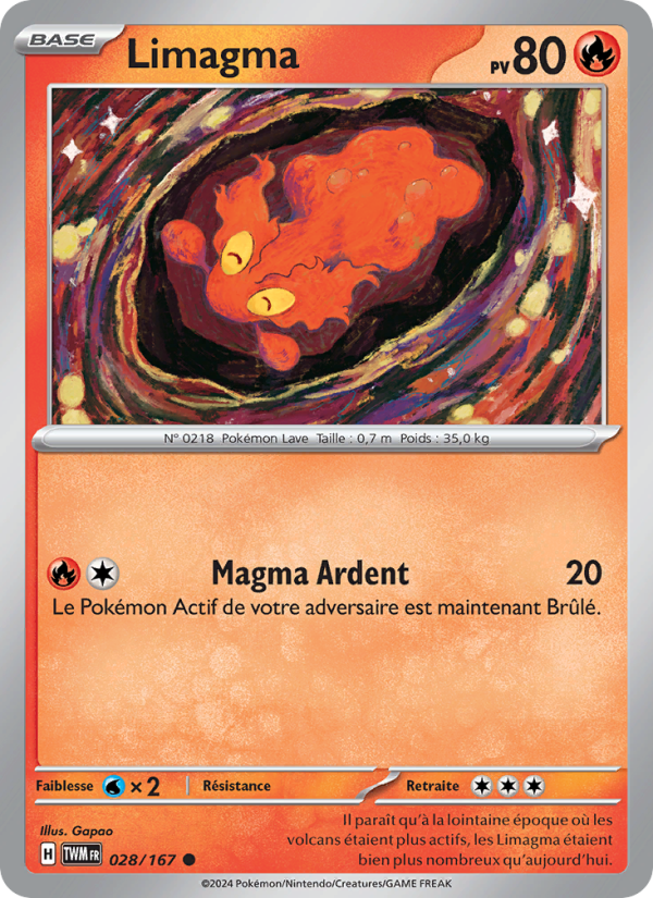 Limagma 028 — Mascarade Crépusculaire (French Pokémon TCG card)