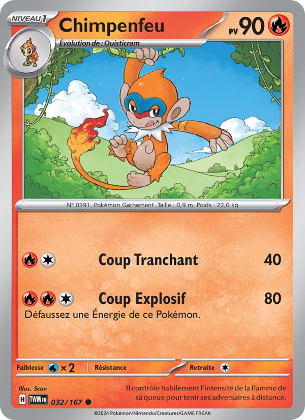 Chimpenfeu 032 — Mascarade Crépusculaire (French Pokémon TCG card)