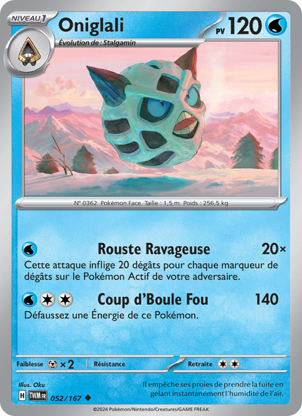 Oniglali 052 — Mascarade Crépusculaire (French Pokémon TCG card)