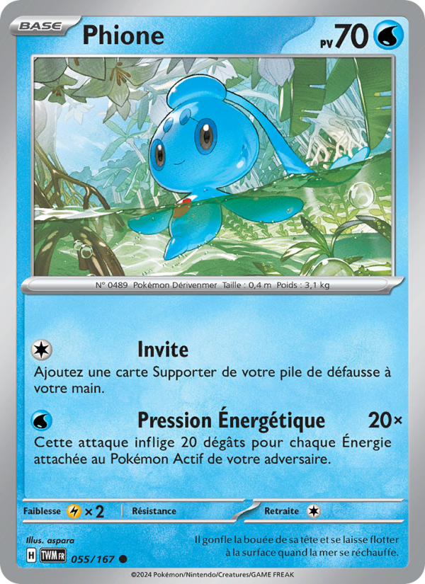 Phione 055 — Mascarade Crépusculaire (French Pokémon TCG card)