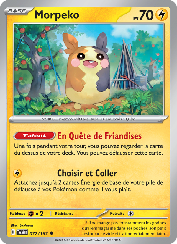 Morpeko 072 — Mascarade Crépusculaire (French Pokémon TCG card)