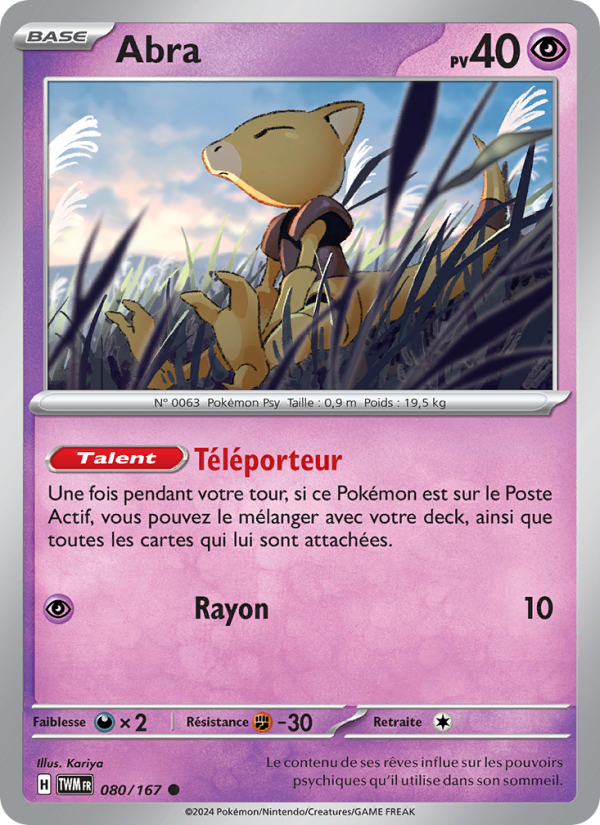 Abra 080 — Mascarade Crépusculaire (French Pokémon TCG card)
