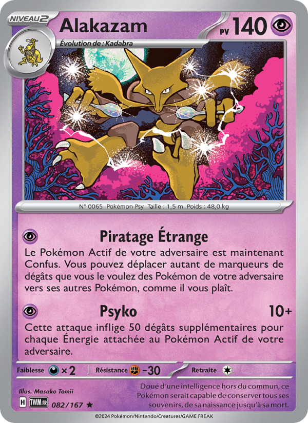 Alakazam 082 — Mascarade Crépusculaire (French Pokémon TCG card)