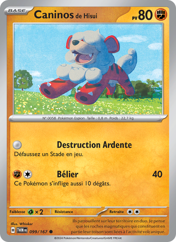 Caninos de Hisui 099 — Mascarade Crépusculaire (French Pokémon TCG card)
