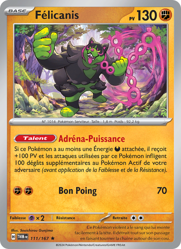 Félicanis 111 — Mascarade Crépusculaire (French Pokémon TCG card)