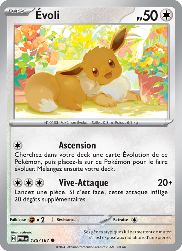 Évoli 135 — Mascarade Crépusculaire (French Pokémon TCG card)