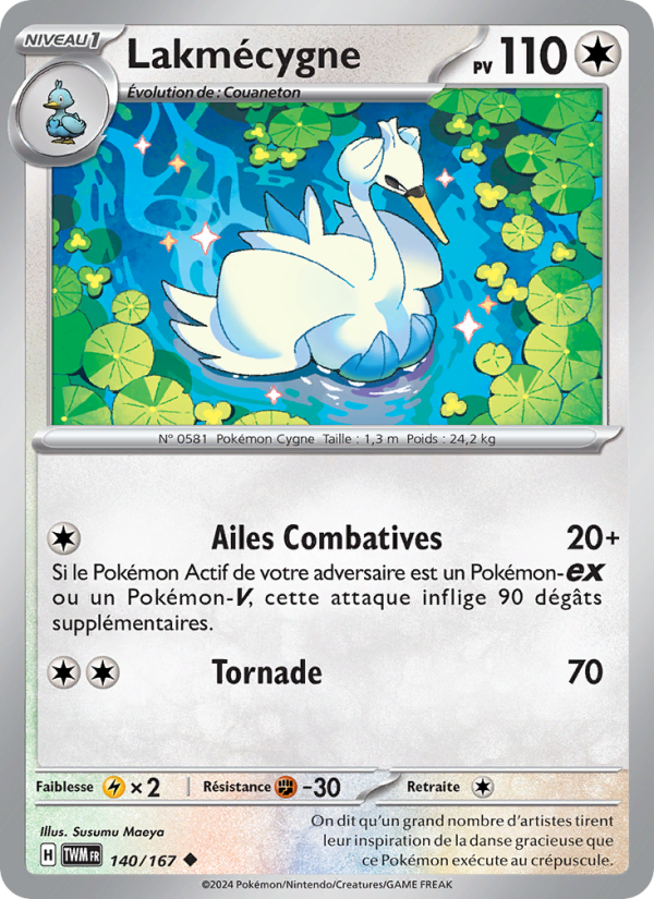 Lakmécygne 140 — Mascarade Crépusculaire (French Pokémon TCG card)