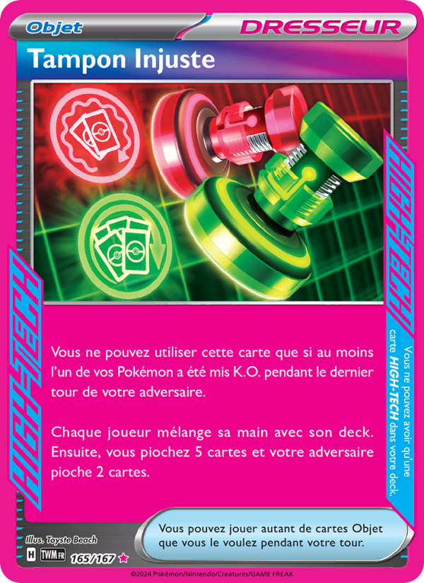 Tampon Injuste 165 — Mascarade Crépusculaire (French Pokémon TCG card)