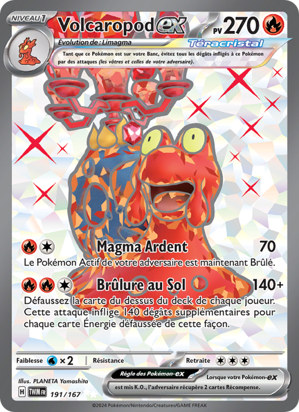 Volcaropod-ex 191 — Mascarade Crépusculaire (French Pokémon TCG card)