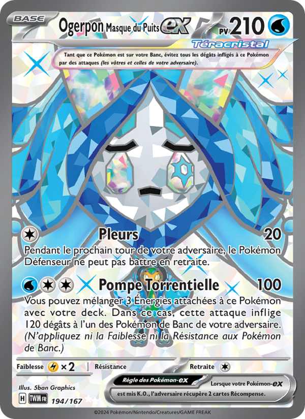 Ogerpon Masque du Puits-ex 194 — Mascarade Crépusculaire (French Pokémon TCG card)