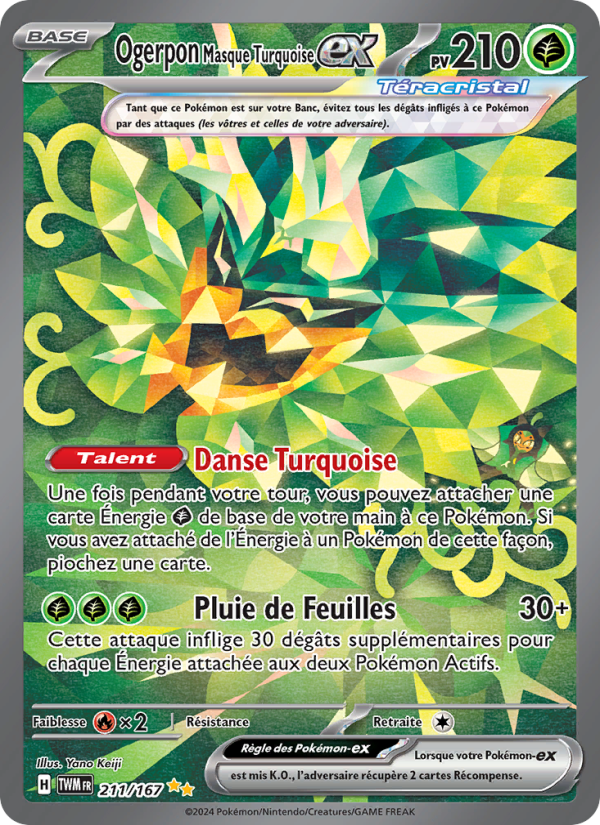 Ogerpon Masque Turquoise-ex 211 — Mascarade Crépusculaire (French Pokémon TCG card)