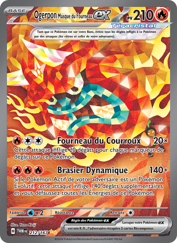 Ogerpon Masque du Fourneau-ex 212 — Mascarade Crépusculaire (French Pokémon TCG card)