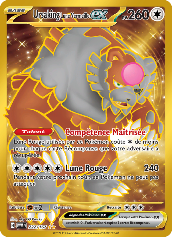 Ursaking Lune Vermeille-ex 222 — Mascarade Crépusculaire (French Pokémon TCG card)