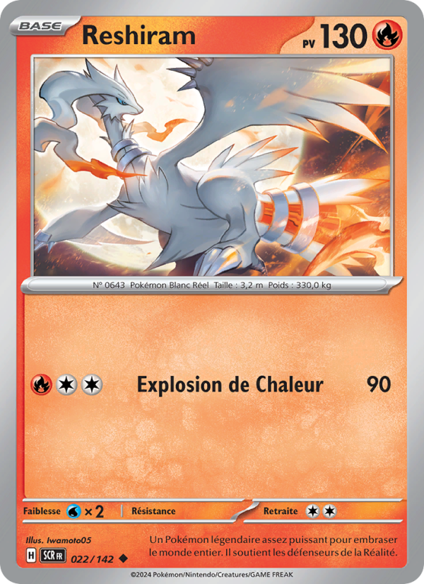 Reshiram 022 — Couronne Stellaire (French Pokémon TCG card)