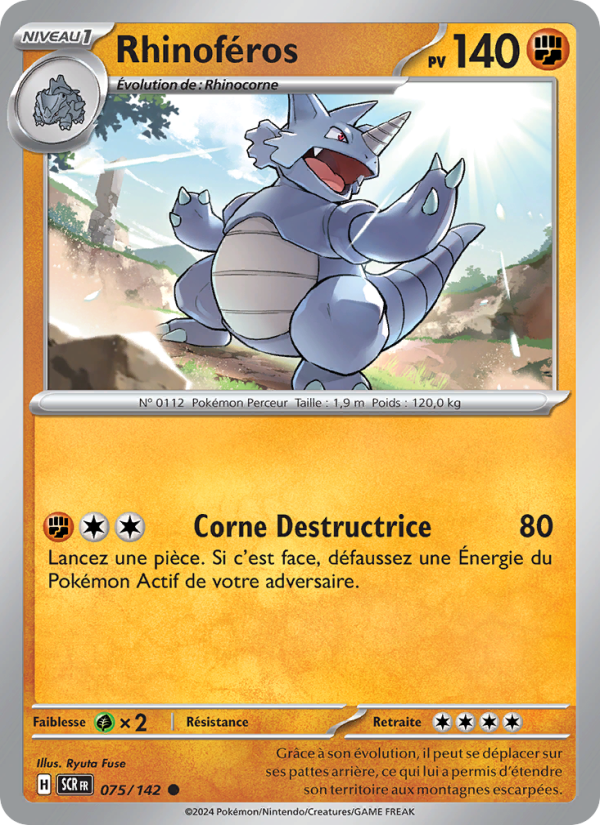 Rhinoféros 075 — Couronne Stellaire (French Pokémon TCG card)