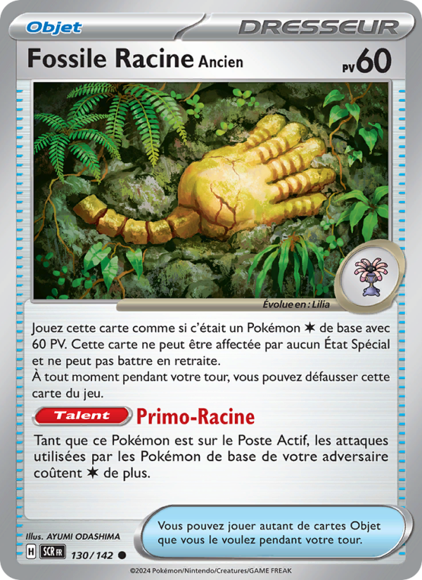Fossile Racine Ancien 130 — Couronne Stellaire (French Pokémon TCG card)