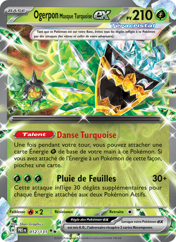 Ogerpon Masque Turquoise-ex 012 — Évolutions Prismatiques (French Pokémon TCG card)