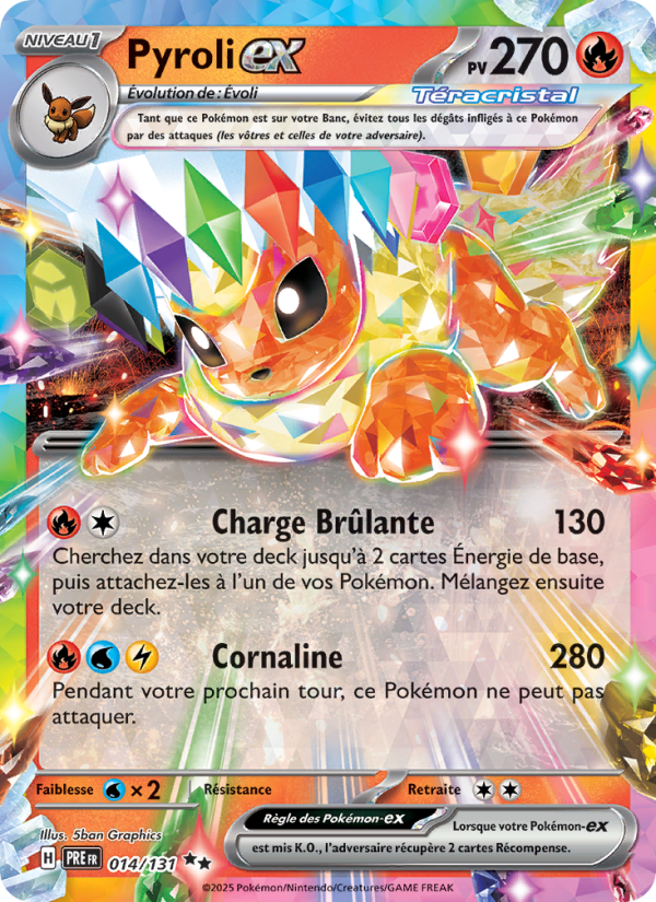Pyroli-ex 014 — Évolutions Prismatiques (French Pokémon TCG card)