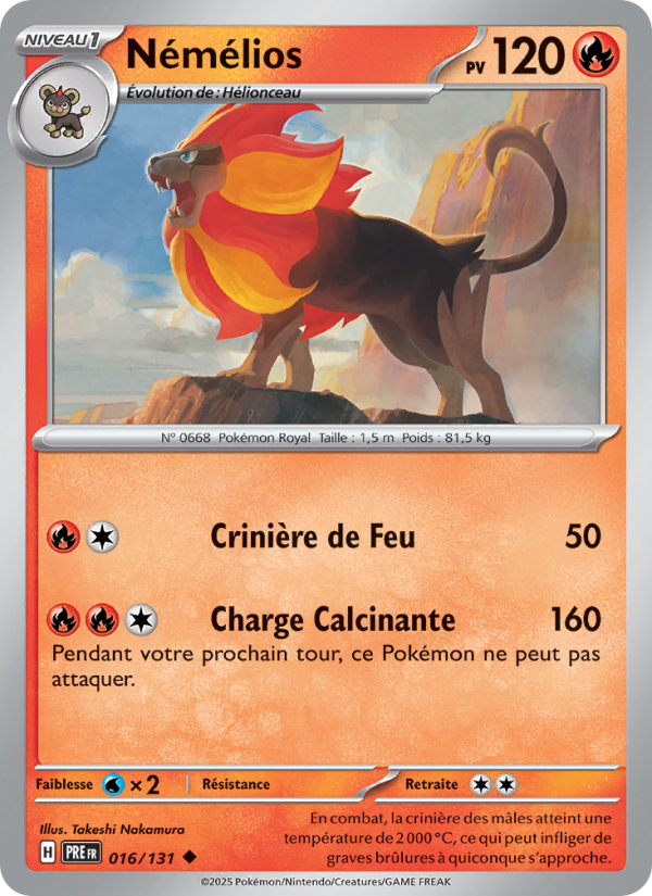Némélios 016 — Évolutions Prismatiques (French Pokémon TCG card)