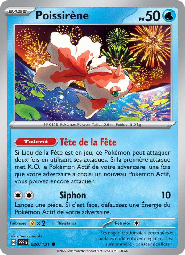 Poissirène 020 — Évolutions Prismatiques (French Pokémon TCG card)