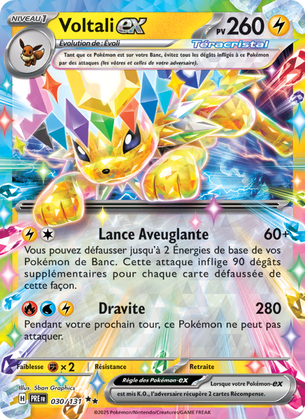 Voltali-ex 030 — Évolutions Prismatiques (French Pokémon TCG card)