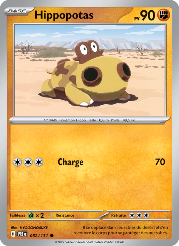 Hippopotas 052 — Évolutions Prismatiques (French Pokémon TCG card)