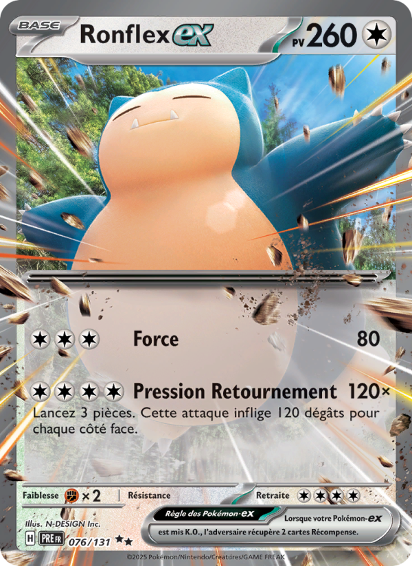 Ronflex-ex 076 — Évolutions Prismatiques (French Pokémon TCG card)