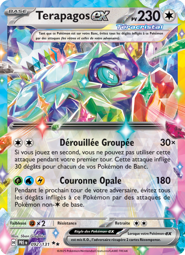 Terapagos-ex 092 — Évolutions Prismatiques (French Pokémon TCG card)