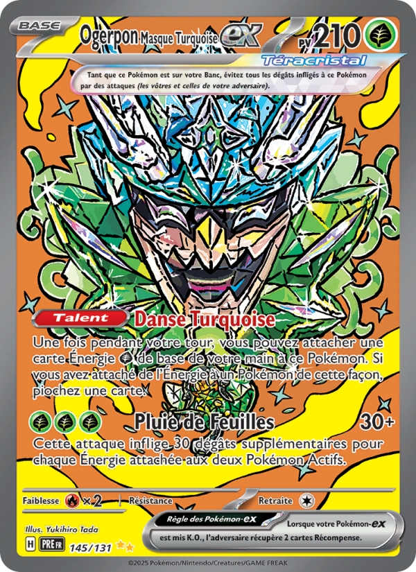Ogerpon Masque Turquoise-ex 145 — Évolutions Prismatiques (French Pokémon TCG card)