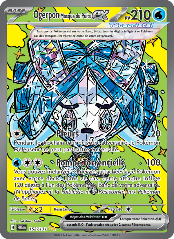 Ogerpon Masque du Puits-ex 152 — Évolutions Prismatiques (French Pokémon TCG card)