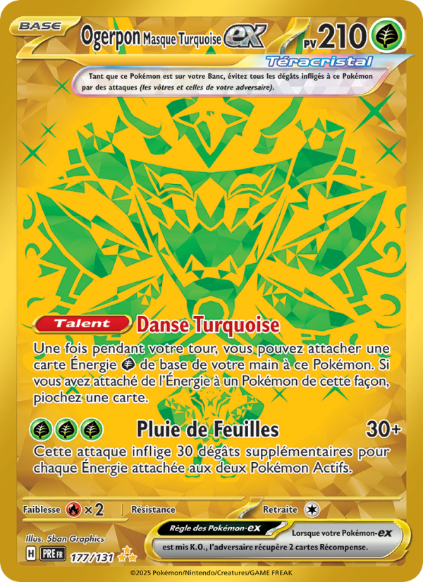 Ogerpon Masque Turquoise-ex 177 — Évolutions Prismatiques (French Pokémon TCG card)