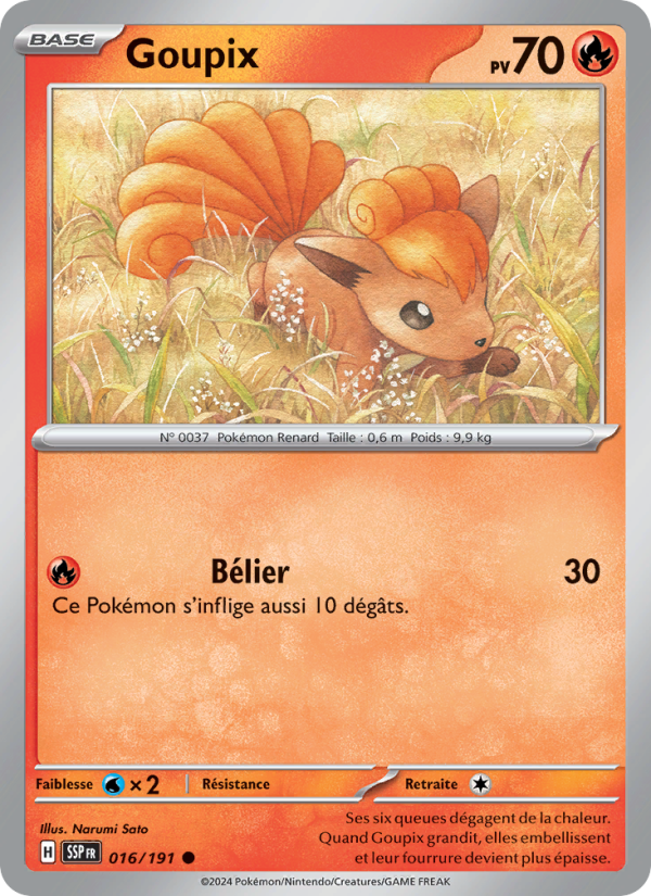 Goupix 016 — Étincelles Déferlantes (French Pokémon TCG card)