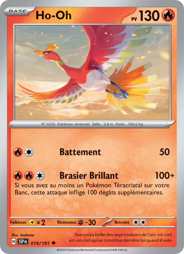 Ho-Oh 019 — Étincelles Déferlantes (French Pokémon TCG card)