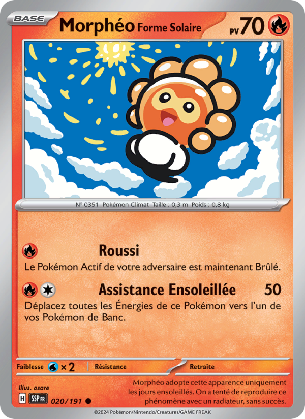 Morphéo Forme Solaire 020 — Étincelles Déferlantes (French Pokémon TCG card)