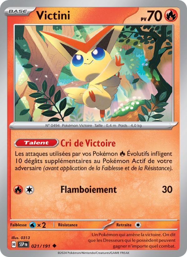 Victini 021 — Étincelles Déferlantes (French Pokémon TCG card)