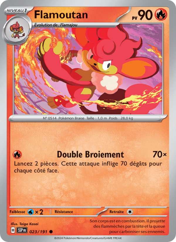Flamoutan 023 — Étincelles Déferlantes (French Pokémon TCG card)