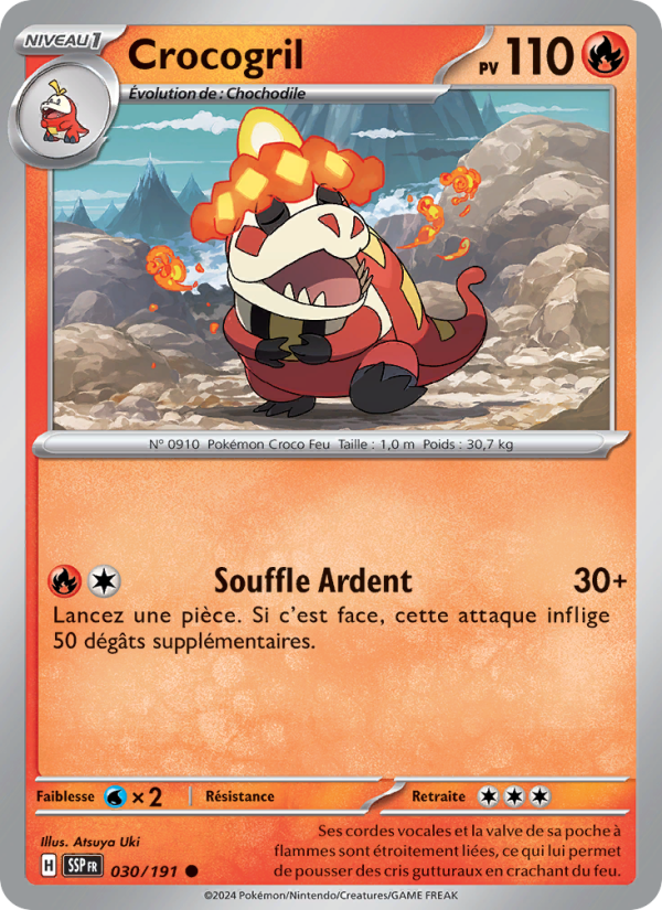 Crocogril 030 — Étincelles Déferlantes (French Pokémon TCG card)