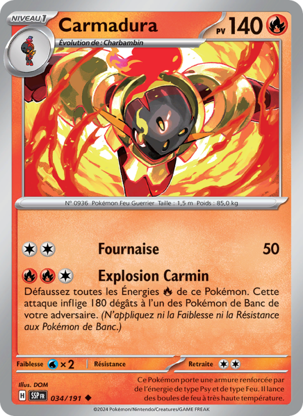 Carmadura 034 — Étincelles Déferlantes (French Pokémon TCG card)