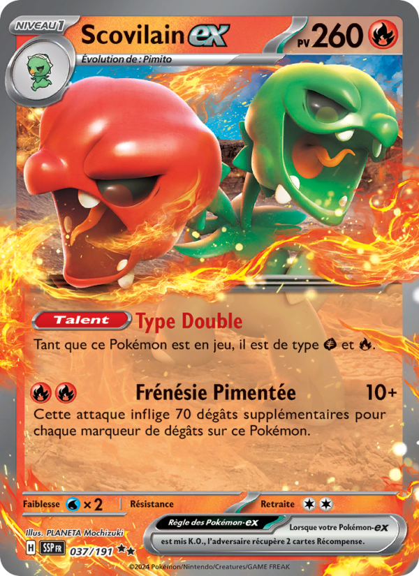 Scovilain-ex 037 — Étincelles Déferlantes (French Pokémon TCG card)