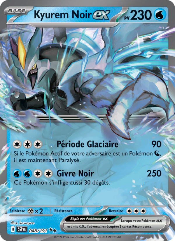 Kyurem Noir-ex 048 — Étincelles Déferlantes (French Pokémon TCG card)