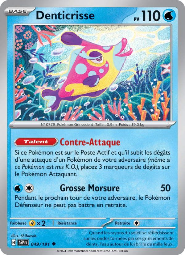 Denticrisse 049 — Étincelles Déferlantes (French Pokémon TCG card)