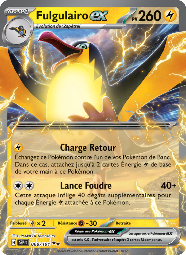 Fulgulairo-ex 068 — Étincelles Déferlantes (French Pokémon TCG card)