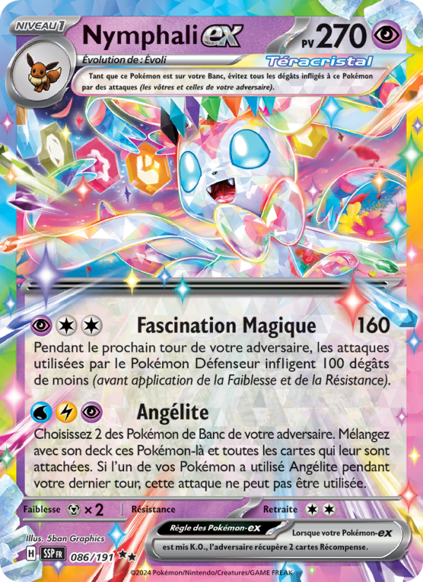 Nymphali-ex 086 — Étincelles Déferlantes (French Pokémon TCG card)